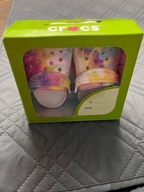 CROCS Kids Tie-Dye Clogs - Pink, Yellow, Blue
